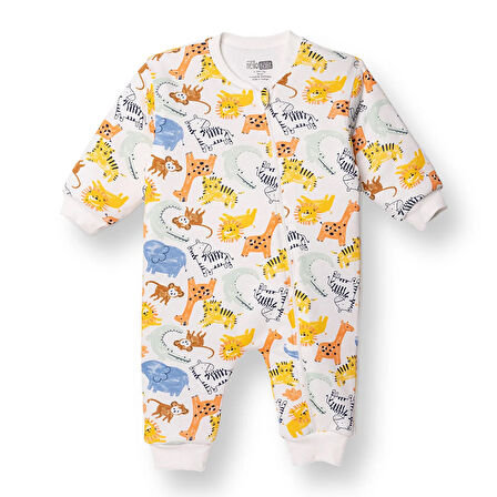 HelloBaby Erkek Bebek Uyku Tulumu 2.5 Tog İnterlok Bisiklet Yaka Uzun Kol Ribanalı Paça