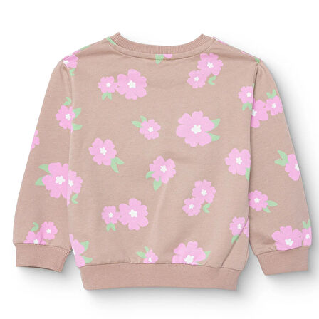 HelloBaby Kız Bebek Basic Sweatshirt Şardonlu Bisiklet Yaka Uzun Kol