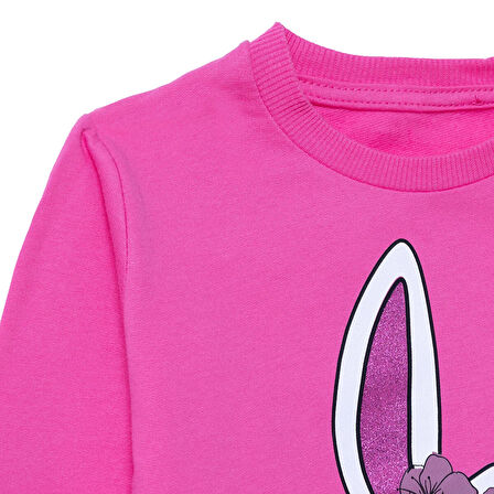 HelloBaby Kız Bebek Sweatshirt Bisiklet Yaka Uzun Kol
