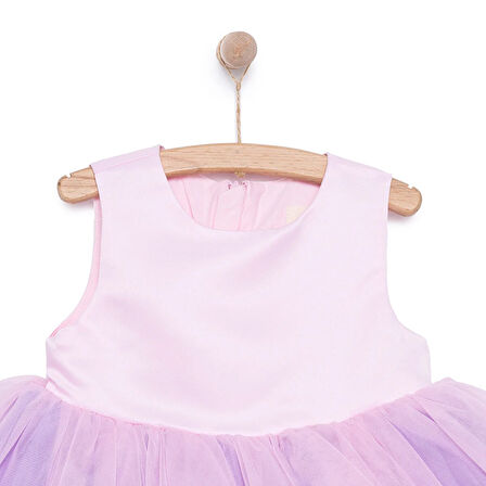 Pixy Love Kız Bebek Abiye Elbise Pixy Love Party Collection Bisiklet Yaka Atlet Kol Pembe