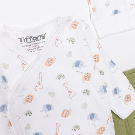 Tiffany Yenidoğan Erkek Safari Desenli Prematüre Set Erkek Bebek