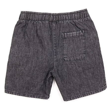 HelloBaby Erkek Bebek Basic Şort Denim Reçme Paça Siyah