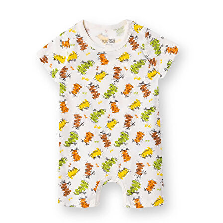 HelloBaby Erkek Bebek Kısa Tulum Çıtçıtlı Bisiklet Yaka Kısa Kol