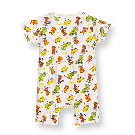 HelloBaby Erkek Bebek Kısa Tulum Çıtçıtlı Bisiklet Yaka Kısa Kol