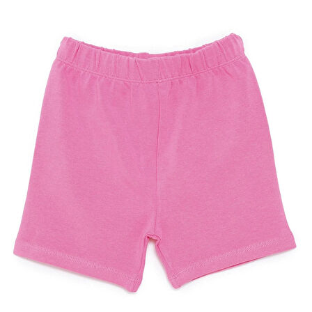 HelloBaby Kız Bebek Basic Şort Reçme Paça Koyu Pembe