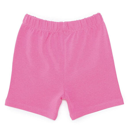 HelloBaby Kız Bebek Basic Şort Reçme Paça Koyu Pembe