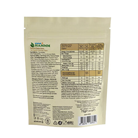 HAMMM Yer Fıstıklı Hurma Topu 70 gr