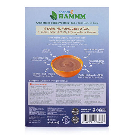 HAMMM Gece 6 Tahıllı Sütlü Rezeneli Keçiboynuzlu Hurma Kaşık Mama 200gr.
