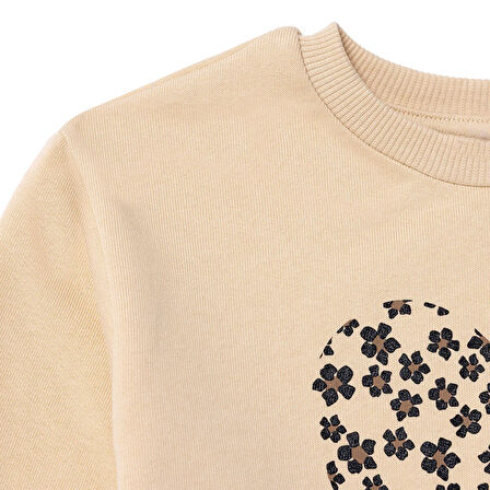 HelloBaby Kız Bebek Sweatshirt - Tayt Bisiklet Yaka Uzun Kol Reçme