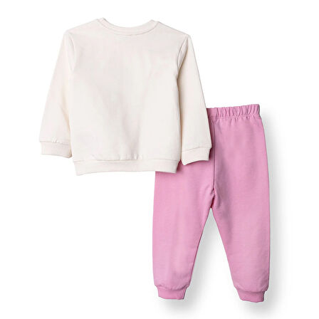 HelloBaby Kız Bebek Eşofman Takım Bisiklet Yaka Uzun Kol Lastikli Paça