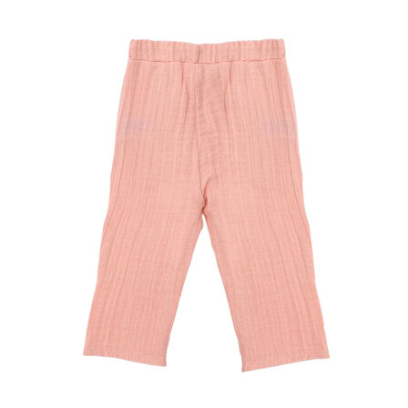 HelloBaby Kız Bebek Pantolon Müslin Reçme Paça Pembe