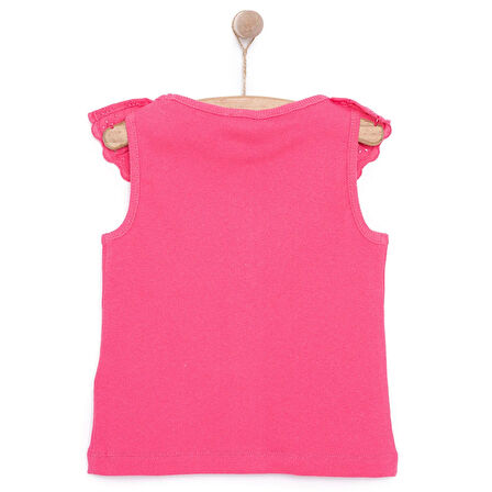 HelloBaby Kız Bebek Bluz Romantic Garden Bebe Yaka Atlet Kol Pembe