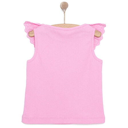 HelloBaby Kız Bebek Bluz Romantic Garden Bebe Yaka Atlet Kol Pembe