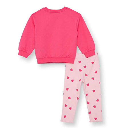 HelloBaby Kız Bebek Sweatshirt - Tayt Motto Girl Bisiklet Yaka Uzun Kol Reçme Paça