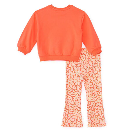 HelloBaby Kız Bebek Sweatshirt - Tayt Motto Girl Bisiklet Yaka Uzun Kol Reçme Paça