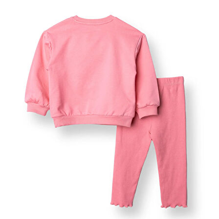 HelloBaby Kız Bebek Sweatshirt - Tayt Motto Girl Bisiklet Yaka Uzun Kol Reçme