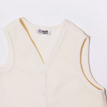 HelloBaby Kız Bebek Polar Yelek Çıtçıtlı V Yaka Atlet Kol