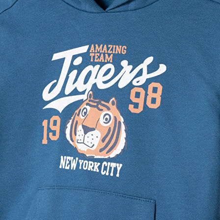 HelloBaby Erkek Bebek Eşofman Takımı Motto Boy Bisiklet Yaka Uzun Kol Ribanalı