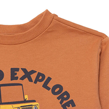 HelloBaby Erkek Bebek Eşofman Takım Bisiklet Yaka Uzun Kol Ribanalı