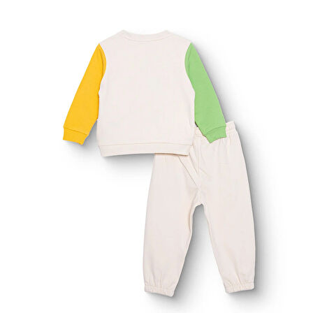 HelloBaby Erkek Bebek Eşofman Takımı Motto Boy Şardonlu Bisiklet Yaka Uzun Kol Ribanalı Paça