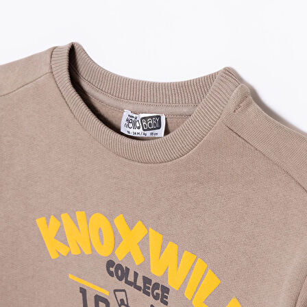 HelloBaby Erkek Bebek Eşofman Takımı Bisiklet Yaka Uzun Kol Ribanalı Paça