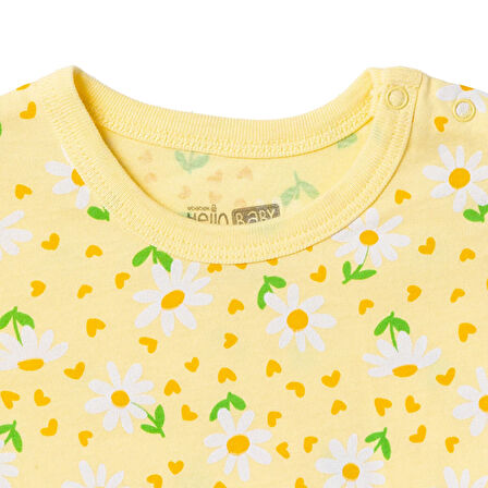 HelloBaby Kız Bebek Kısa Tulum Bisiklet Yaka Kısa Kol