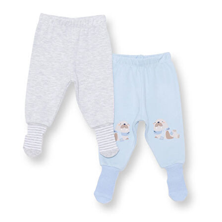 HelloBaby Erkek Bebek 2li Çoraplı Pantolon