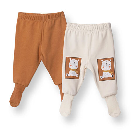 HelloBaby Erkek Bebek 2li Çoraplı Pantolon İnterlok