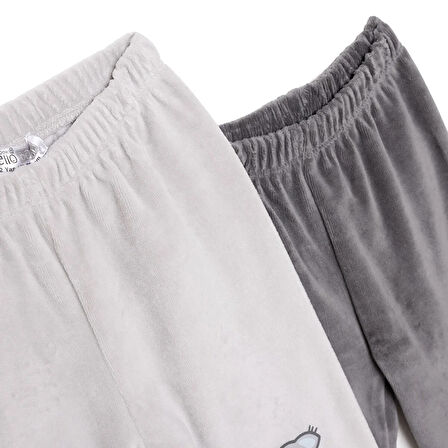 HelloBaby Erkek Bebek 2li Çoraplı Pantolon Kadife Çoraplı Paça