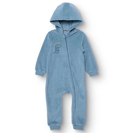 HelloBaby Erkek Bebek Polar Patiksiz Tulum Uzun Kol Ribanalı Paça