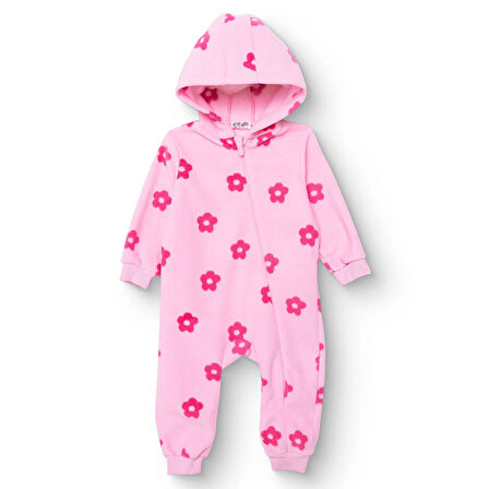 HelloBaby Kız Bebek Polar Patiksiz Tulum Uzun Kol Lastikli Paça