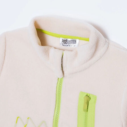 HelloBaby Erkek Bebek Polar Hırka Fermuarlı Cepli Uzun Kol