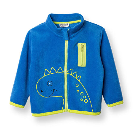 HelloBaby Erkek Bebek Polar Hırka Fermuarlı Cepli Uzun Kol
