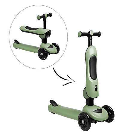 baby toys Funride oturmalı, tekerlekleri ışıklı scooter mint yeşili
