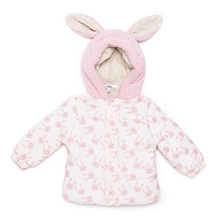 Midimod Kız Bebek Mont Fermuarlı Çıtçılı Uzun Kol