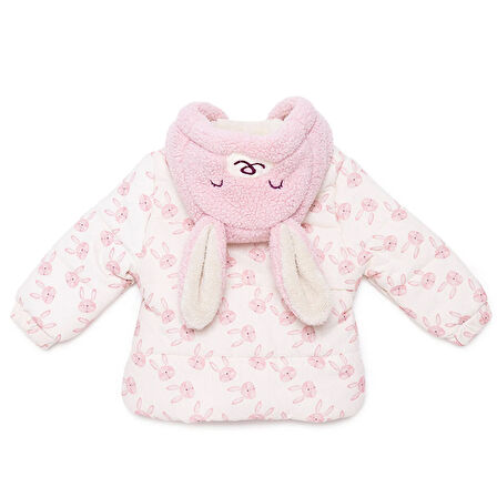 Midimod Kız Bebek Mont Fermuarlı Çıtçılı Uzun Kol