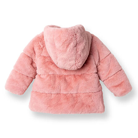 Midimod Kız Bebek Mont Peluş Fermuarlı Uzun Kol