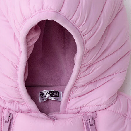 HelloBaby Kız Bebek Astronot Tulum Fermuarlı Bisiklet Yaka Uzun Kol Lastikli Paça