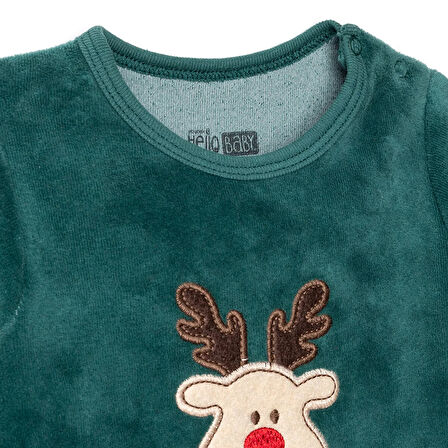 HelloBaby Yenidoğan Kadife Patikli Tulum