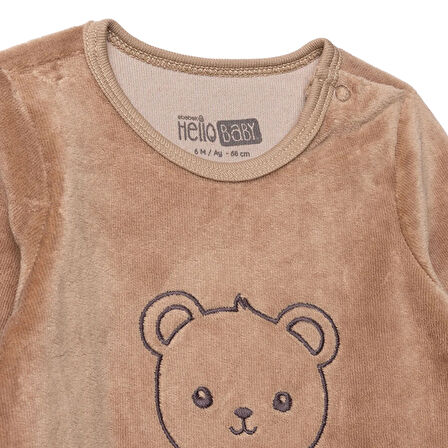 HelloBaby Yenidoğan Kadife Patikli Tulum