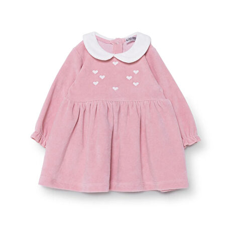 HelloBaby Kız Bebek Elbise Çıtçıtlı New Year Bisiklet Yaka Uzun Kol