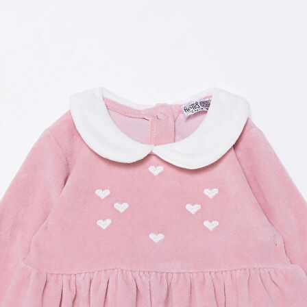 HelloBaby Kız Bebek Elbise Çıtçıtlı New Year Bisiklet Yaka Uzun Kol