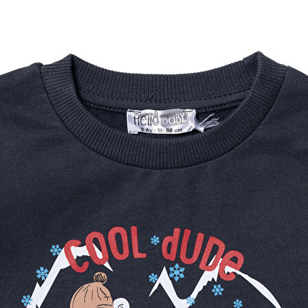 HelloBaby Erkek Bebek Sweatshirt Bisiklet Yaka Uzun Kol