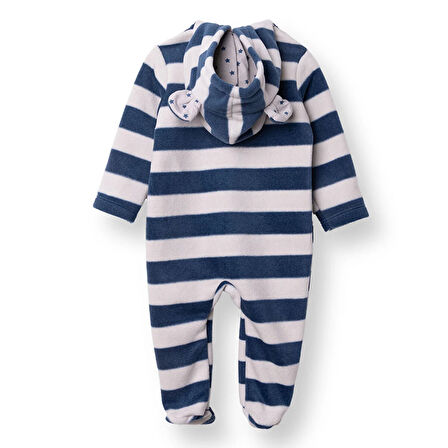 HelloBaby Erkek Bebek Yenidoğan Polar Patikli Tulum Uzun Kol Patikli Paça