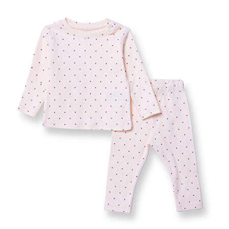 For My Baby Kız Bebek Sweatshirt-Patiksiz Alt Çıtçıtlı Bisiklet Yaka Uzun Kol Ribanalı