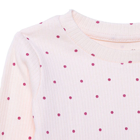 For My Baby Kız Bebek Sweatshirt-Patiksiz Alt Çıtçıtlı Bisiklet Yaka Uzun Kol Ribanalı