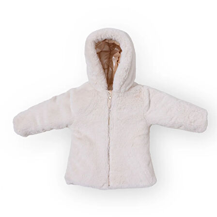 Midimod Kız Bebek Mont Çift Taraflı Fermuarlı Uzun Kol