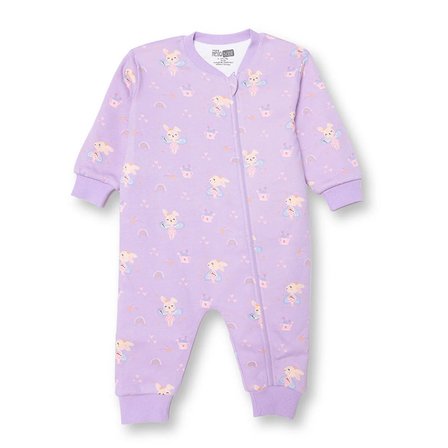 HelloBaby Kız Bebek Uyku Tulumu Prenses Baskılı Fermuarlı Bisiklet Yaka Uzun Kol Ribanalı