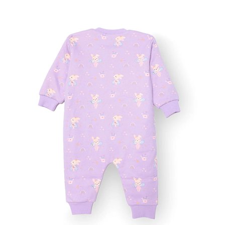 HelloBaby Kız Bebek Uyku Tulumu Prenses Baskılı Fermuarlı Bisiklet Yaka Uzun Kol Ribanalı