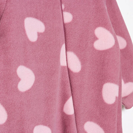 HelloBaby Kız Bebek Polar Patiksiz Tulum Uzun Kol Lastikli Paça